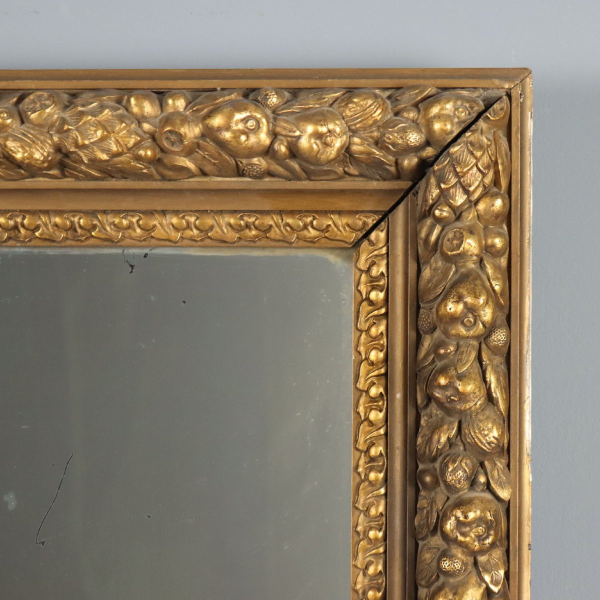 Specchiera con Cornice in Legno Dorato e Intagliato Italia Inizio XX Secolo-photo-4