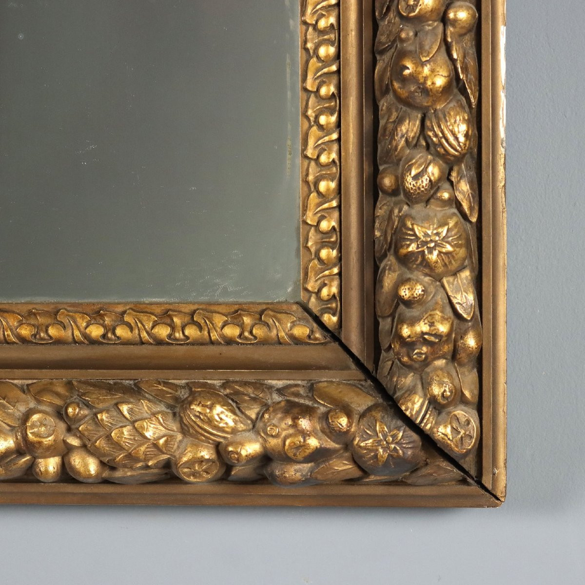 Specchiera con Cornice in Legno Dorato e Intagliato Italia Inizio XX Secolo-photo-2