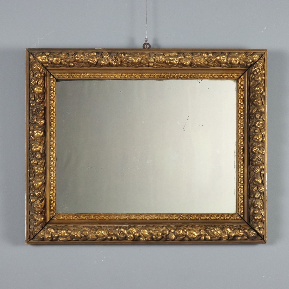 Specchiera con Cornice in Legno Dorato e Intagliato Italia Inizio XX Secolo