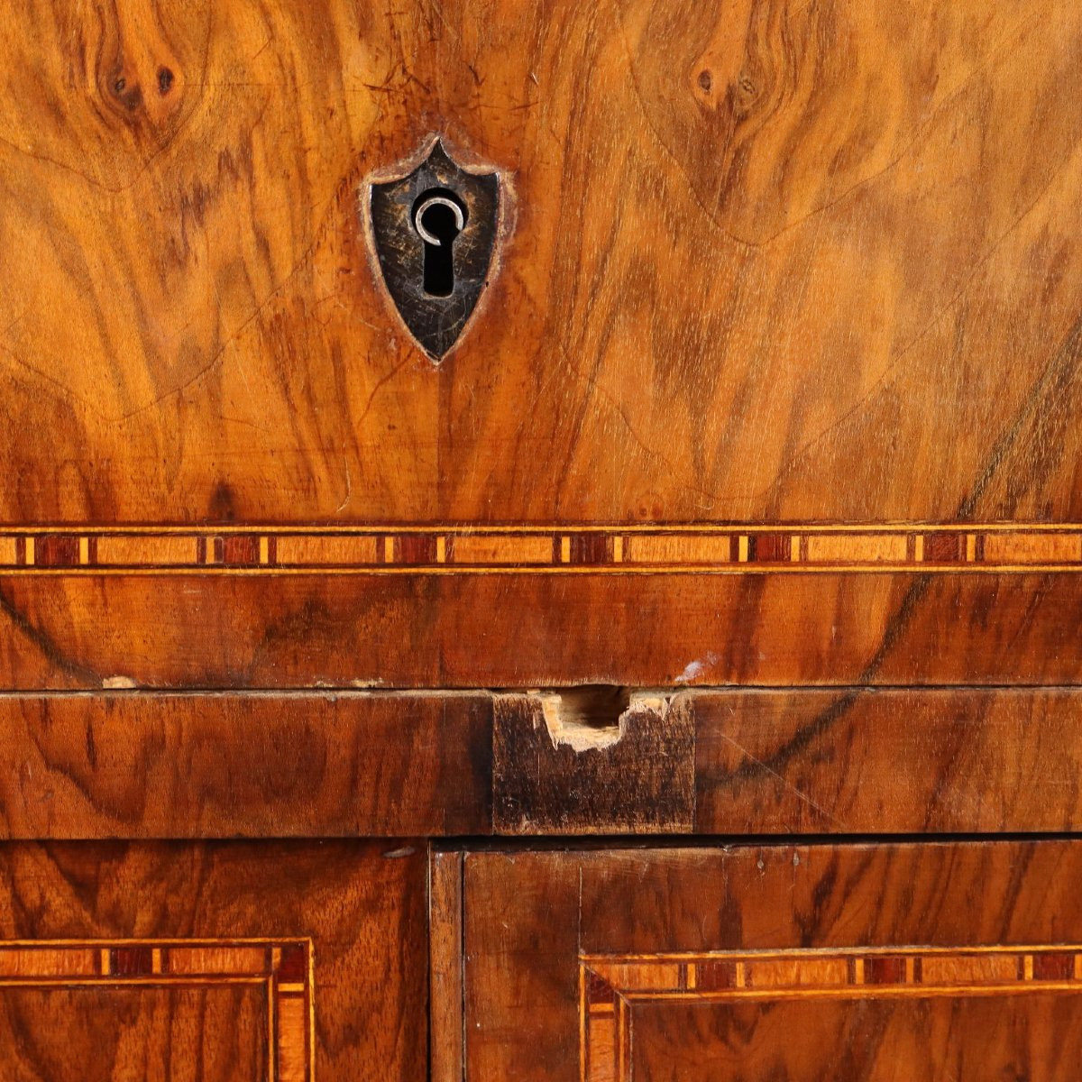 Credenza Antica in Noce Est Europa Inizio XIX Secolo-photo-3