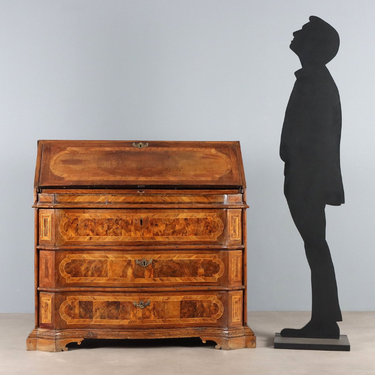 Ribalta Barocca in Noce e Piuma di Noce Centro Italia XVII Secolo-photo-2