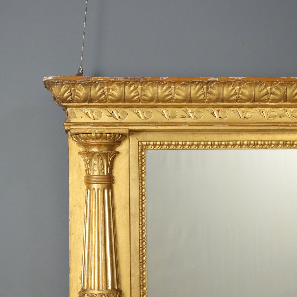 Specchiera Restaurazione in Legno Intagliato e Dorato Italia Secondo Quarto XIX Secolo-photo-3