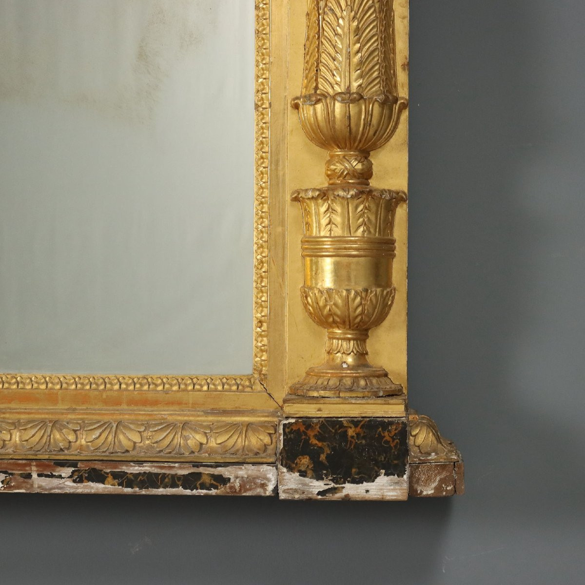 Specchiera Restaurazione in Legno Intagliato e Dorato Italia Secondo Quarto XIX Secolo-photo-4