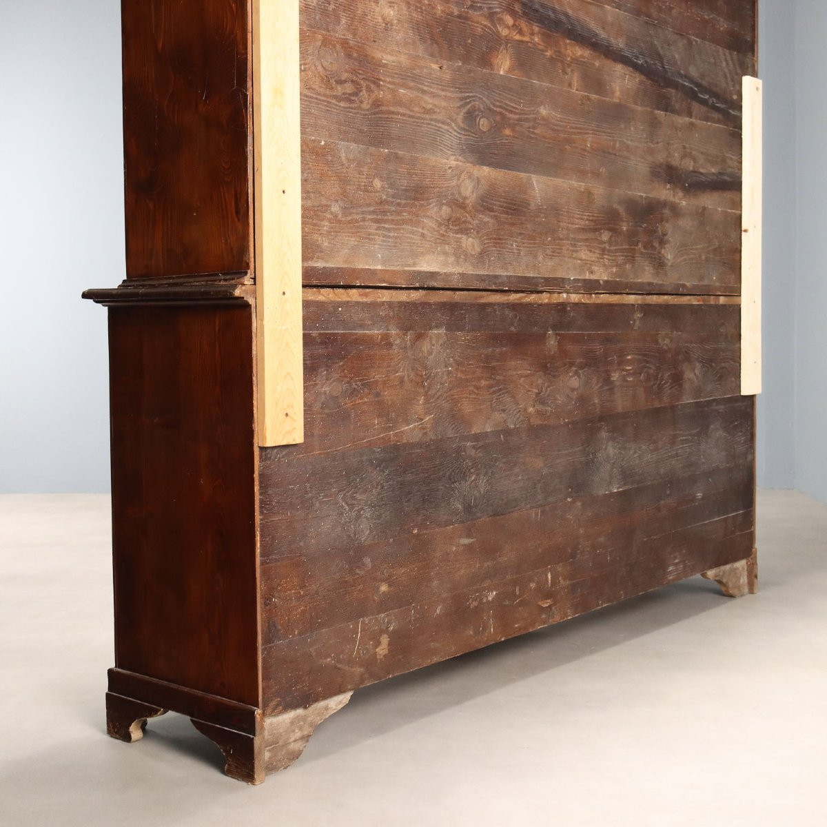 Libreria in Abete Tinto Noce Italia Fine XIX Secolo-photo-5