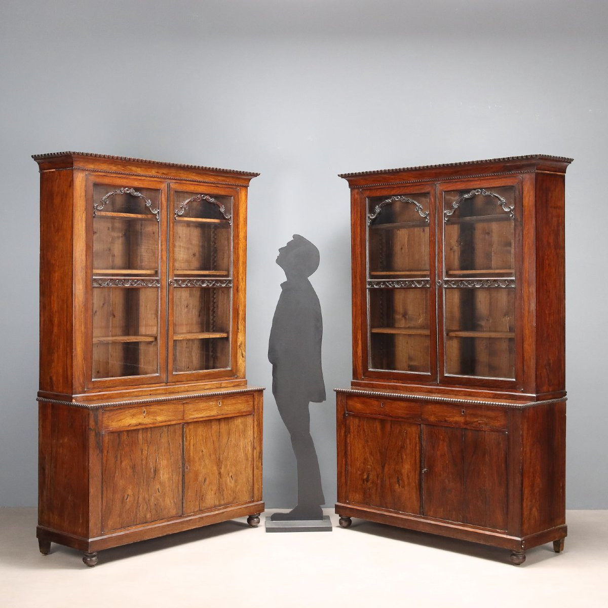 Coppia di Librerie Impiallacciate in Palissandro Liguria metà XIX Secolo-photo-2