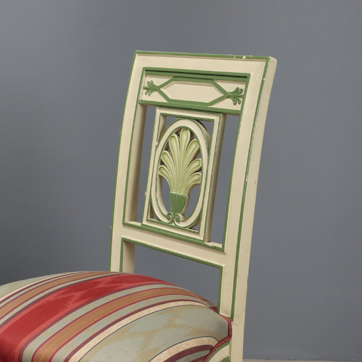 Gruppo di Sette Sedie in Stile Neoclassico Italia XX Secolo-photo-1