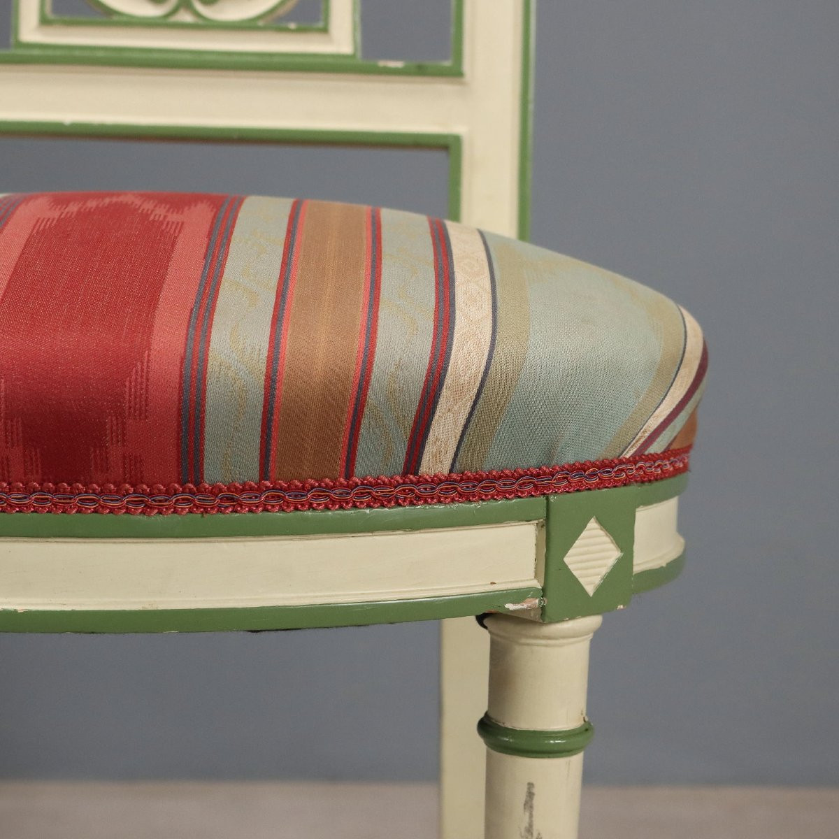 Gruppo di Sette Sedie in Stile Neoclassico Italia XX Secolo-photo-3