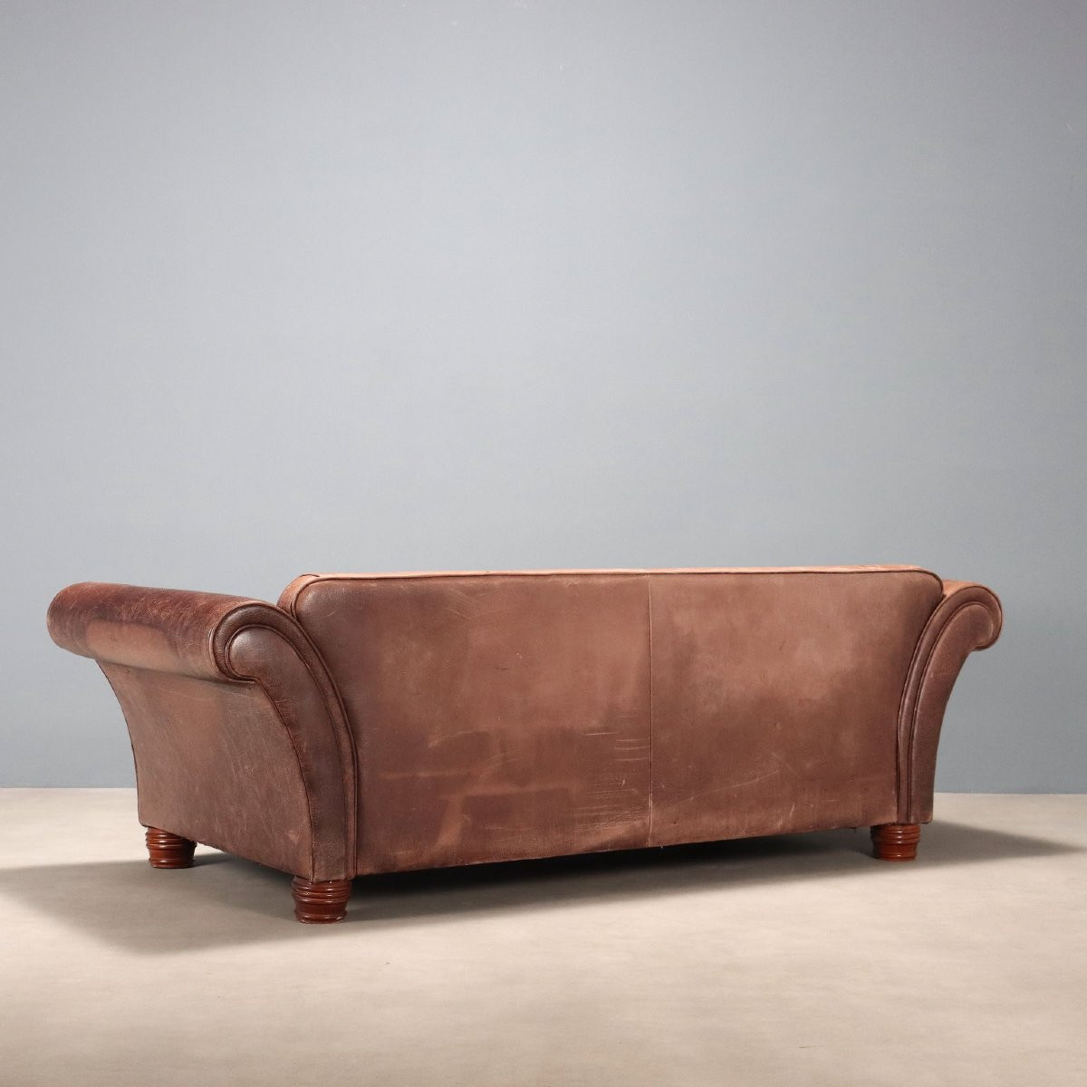 Divano in Pelle Marrone Italia XX Secolo-photo-4