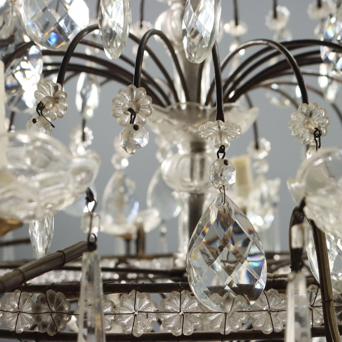 Coppia di Lampadari a Dodici Luci Italia Inizio XX Secolo-photo-6