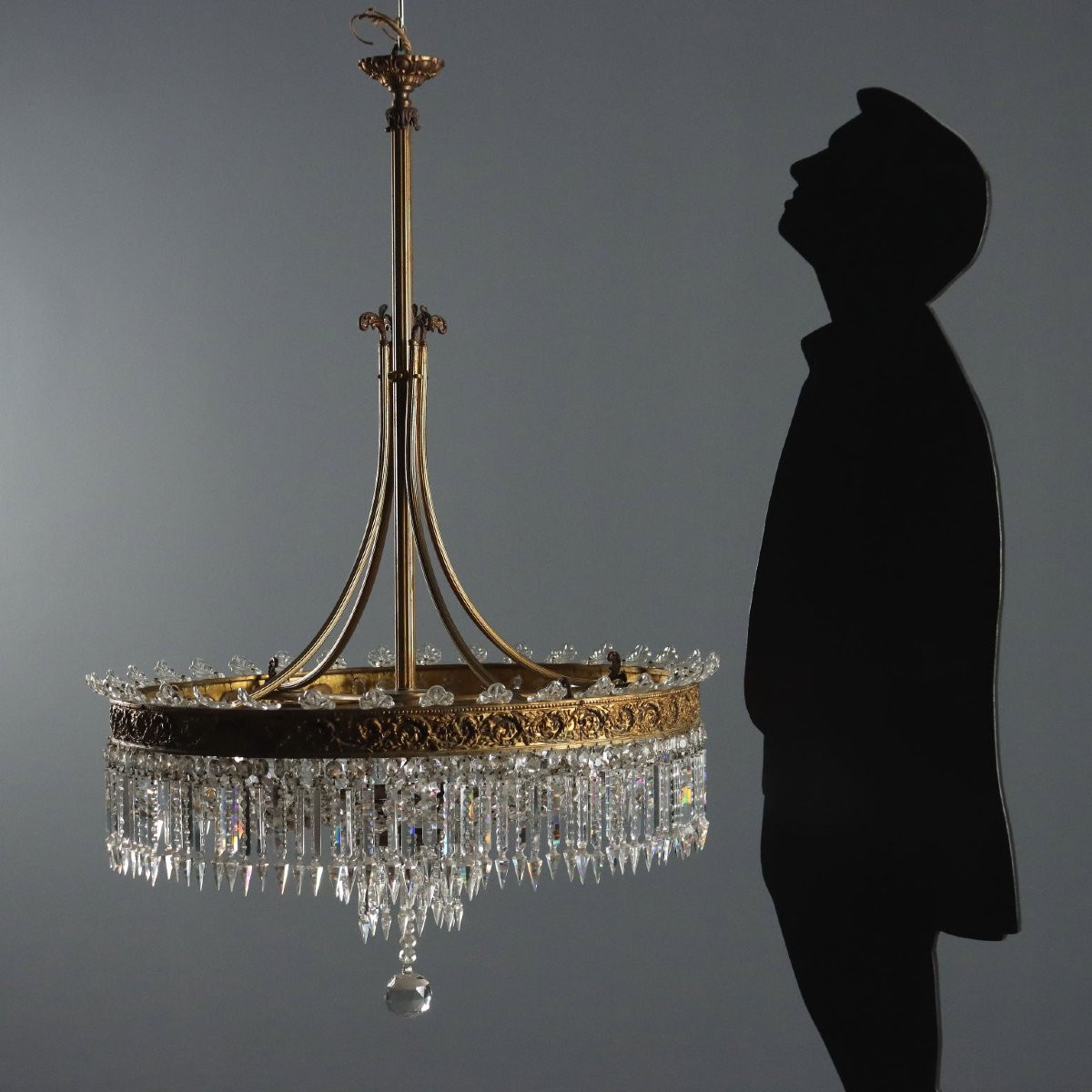 Lampadario a Otto Luci in Stile Italia Inizio XX Secolo-photo-2