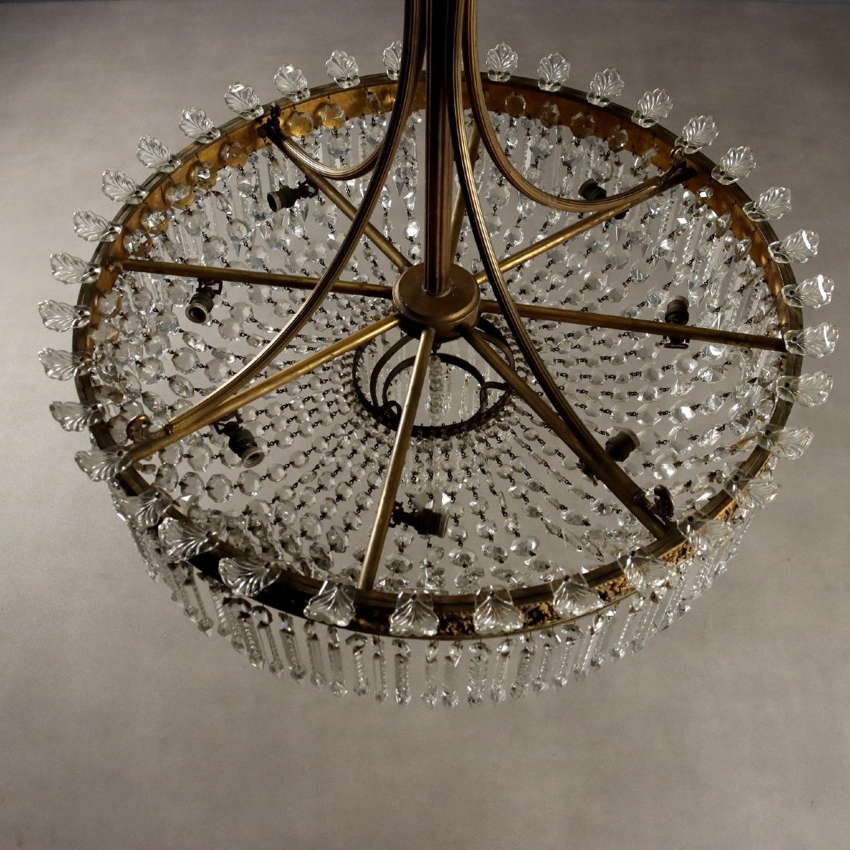 Lampadario a Otto Luci in Stile Italia Inizio XX Secolo-photo-4