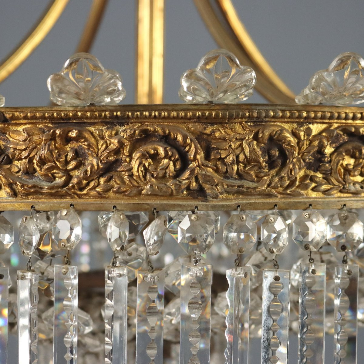 Lampadario a Otto Luci in Stile Italia Inizio XX Secolo-photo-1