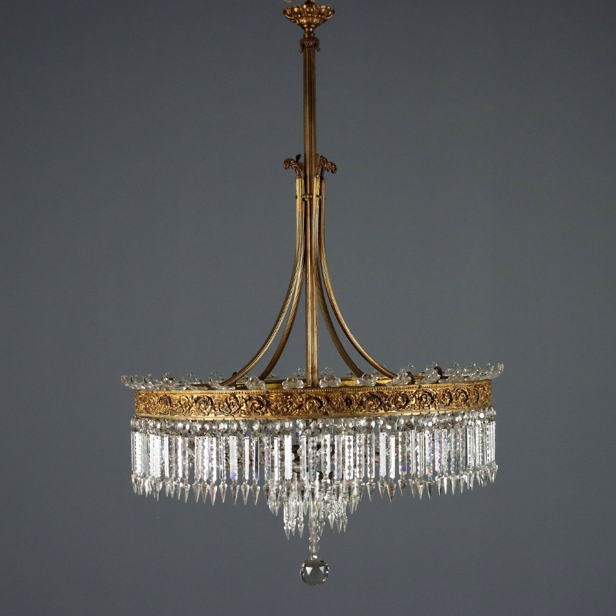 Lampadario a Otto Luci in Stile Italia Inizio XX Secolo