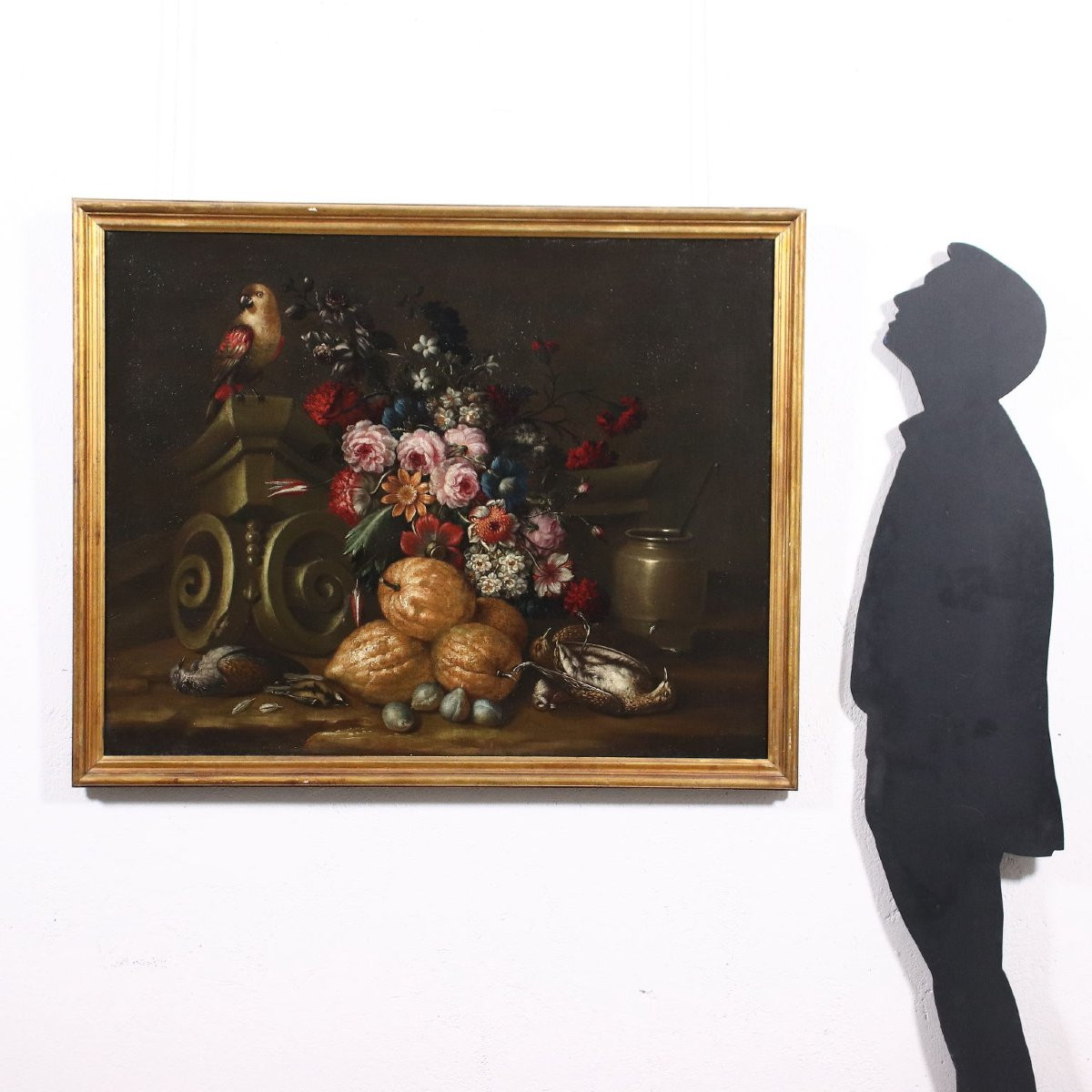 Carlo Antonio Crespi Natura Morta con Fiori Frutta un Pappagallo e Cacciagione-photo-2