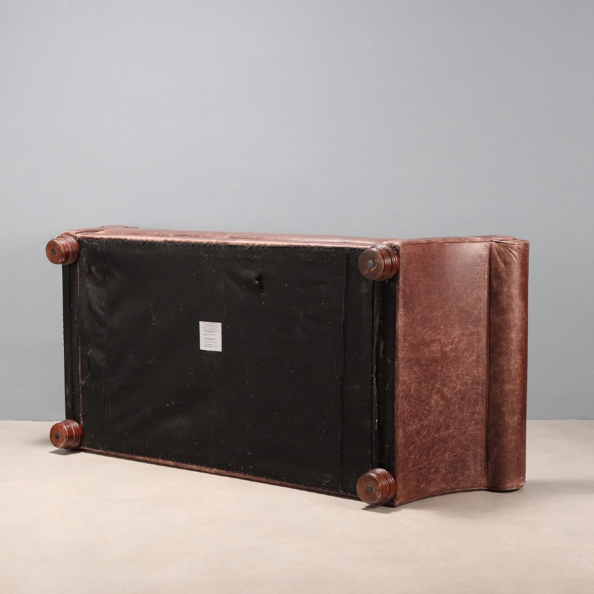 Divano in Pelle Marrone Italia XX Secolo-photo-5