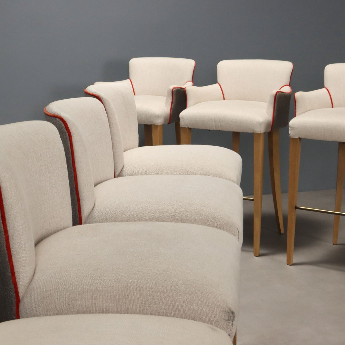 Gruppo di Otto Sgabelli Inghilterra XX Secolo-photo-3