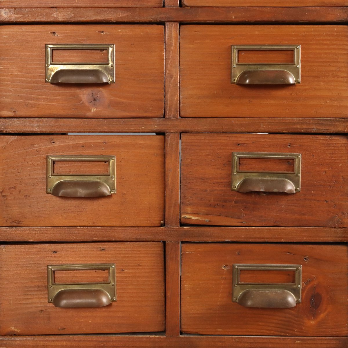 Mobile Cassettiera in Abete Tinto Noce Italia Inizio XX Secolo-photo-1