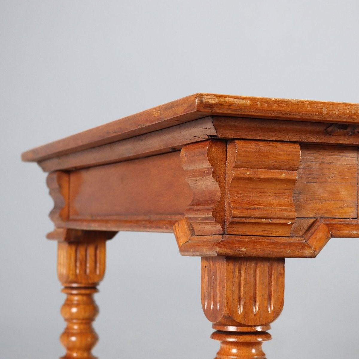 Tavolo Scrittoio in Rovere con Inserto in Formica Italia Inizio XX Secolo-photo-1