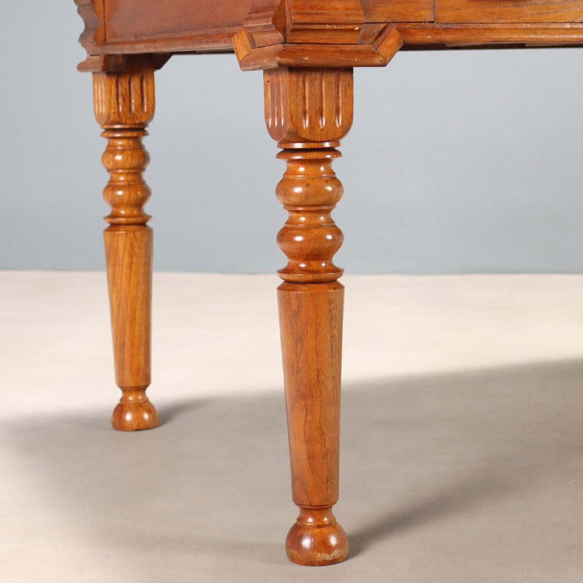 Tavolo Scrittoio in Rovere con Inserto in Formica Italia Inizio XX Secolo-photo-3