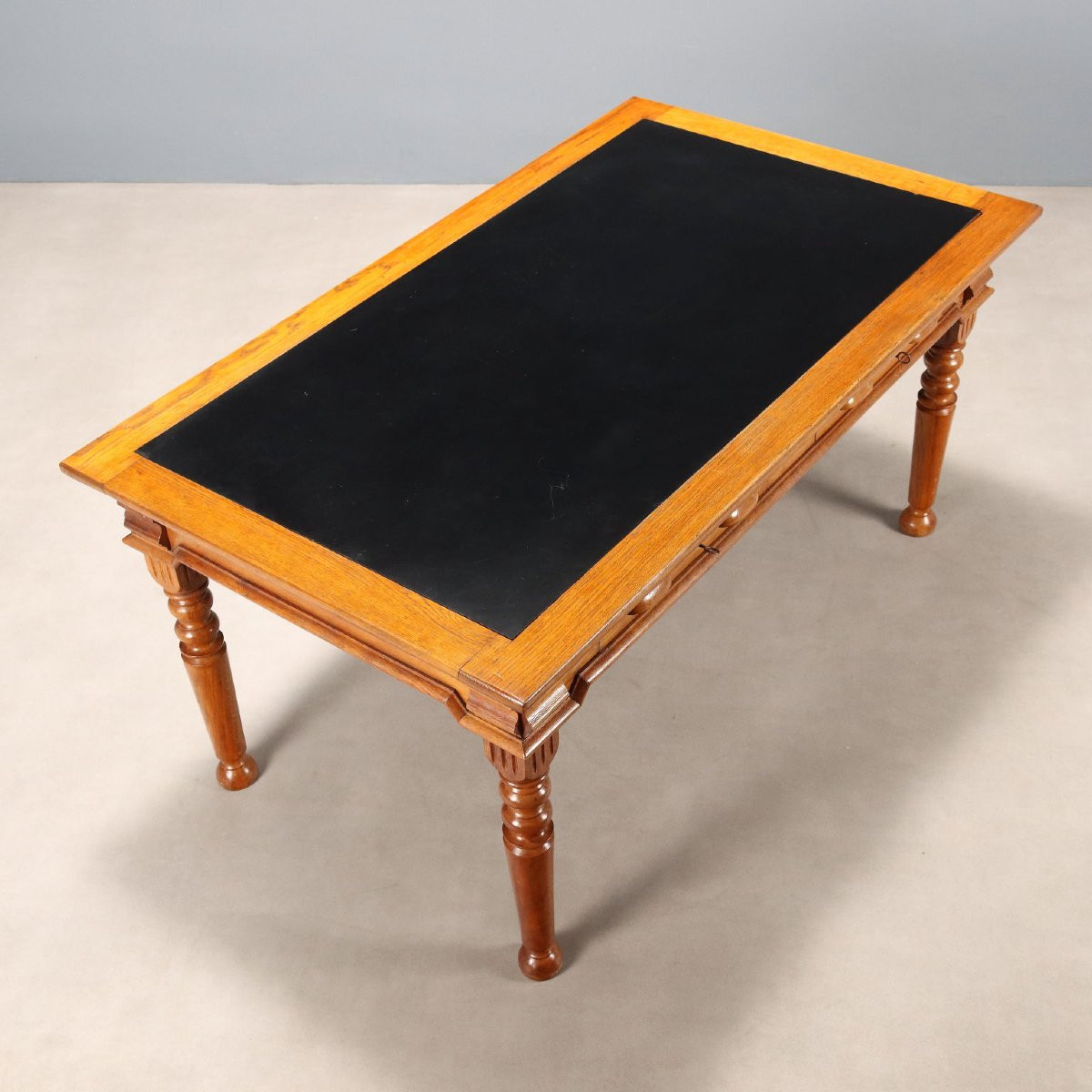 Tavolo Scrittoio in Rovere con Inserto in Formica Italia Inizio XX Secolo-photo-4