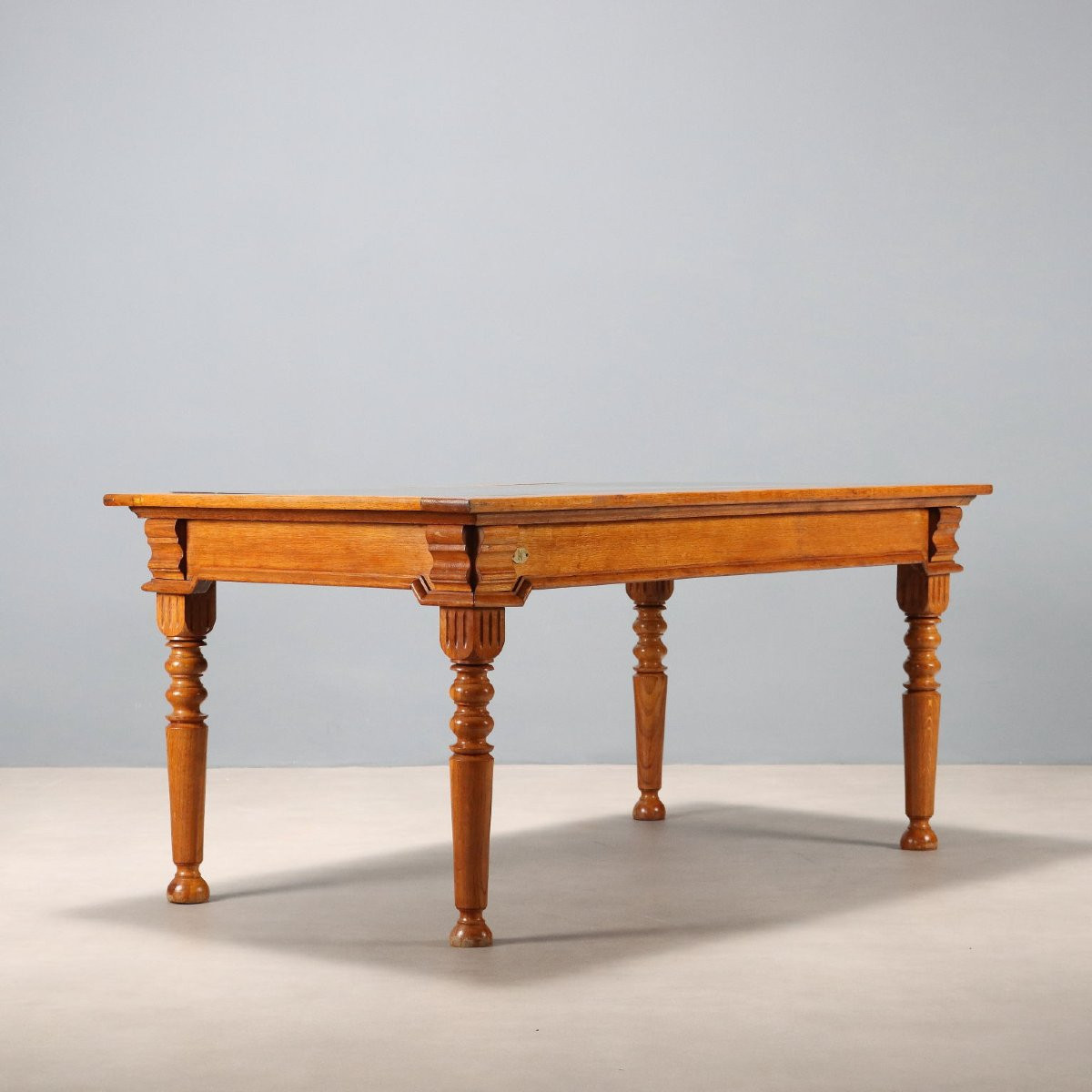 Tavolo Scrittoio in Rovere con Inserto in Formica Italia Inizio XX Secolo-photo-5