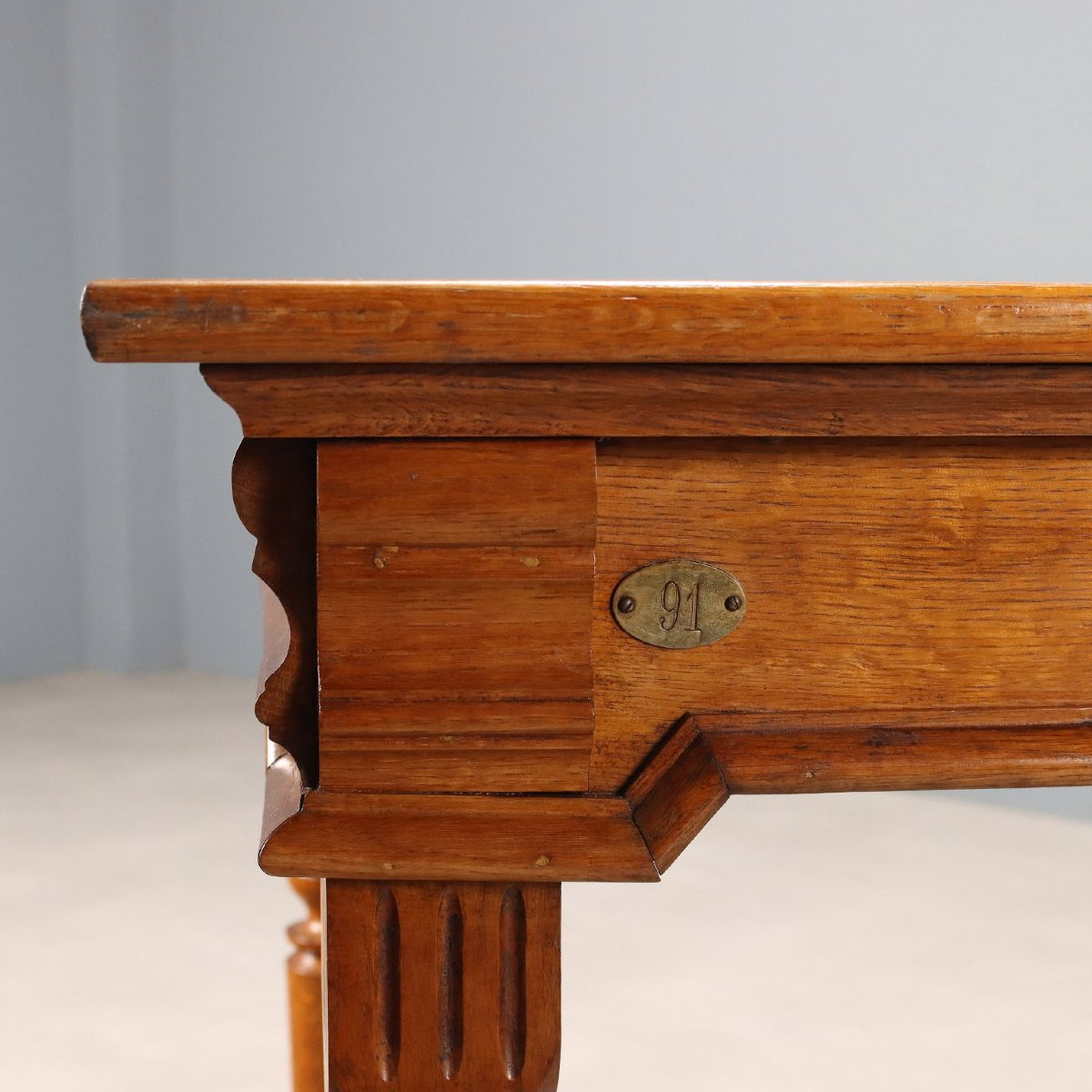 Tavolo Scrittoio in Rovere con Inserto in Formica Italia Inizio XX Secolo-photo-6