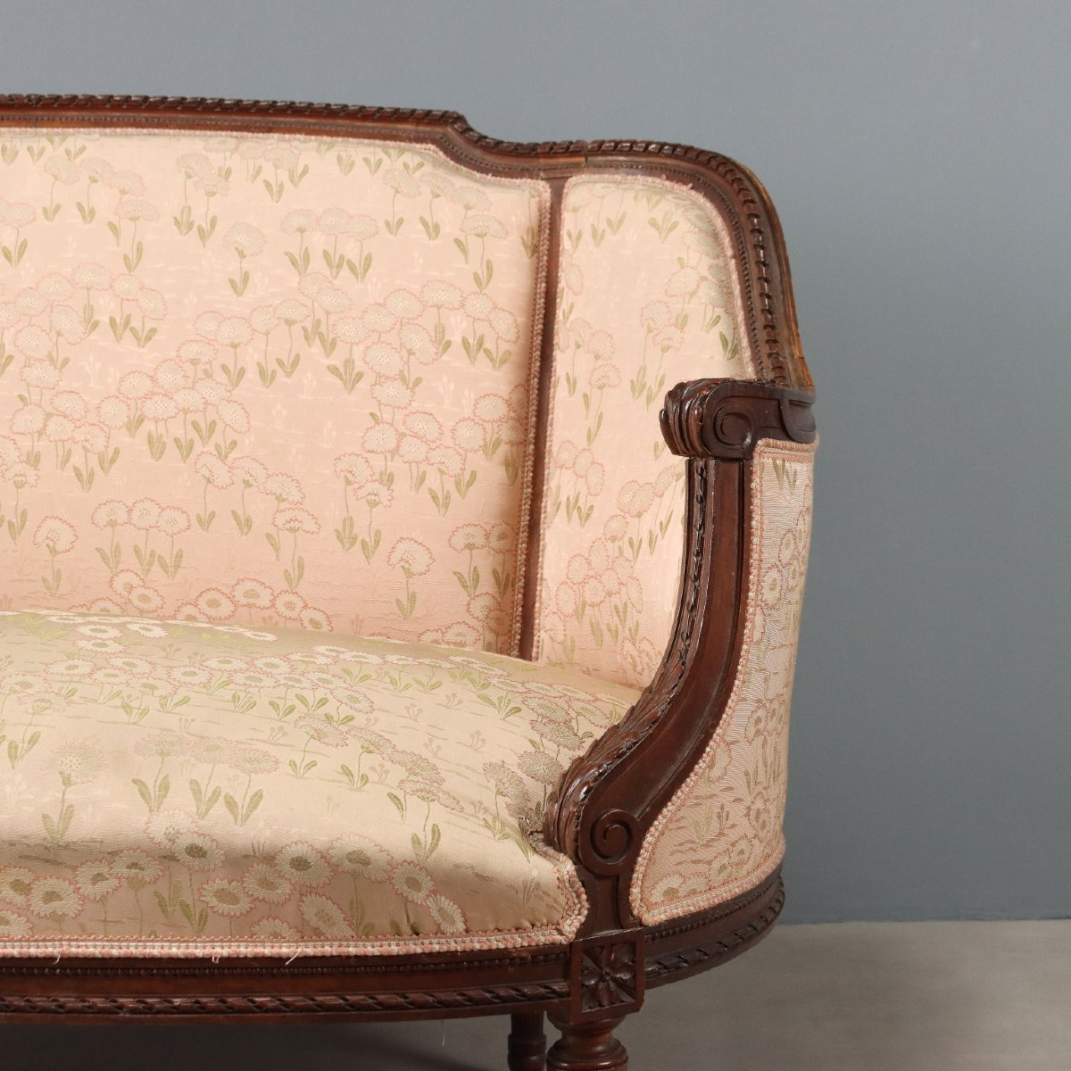 Divano in Stile Neoclassico in Noce Italia Fine XIX Secolo-photo-3