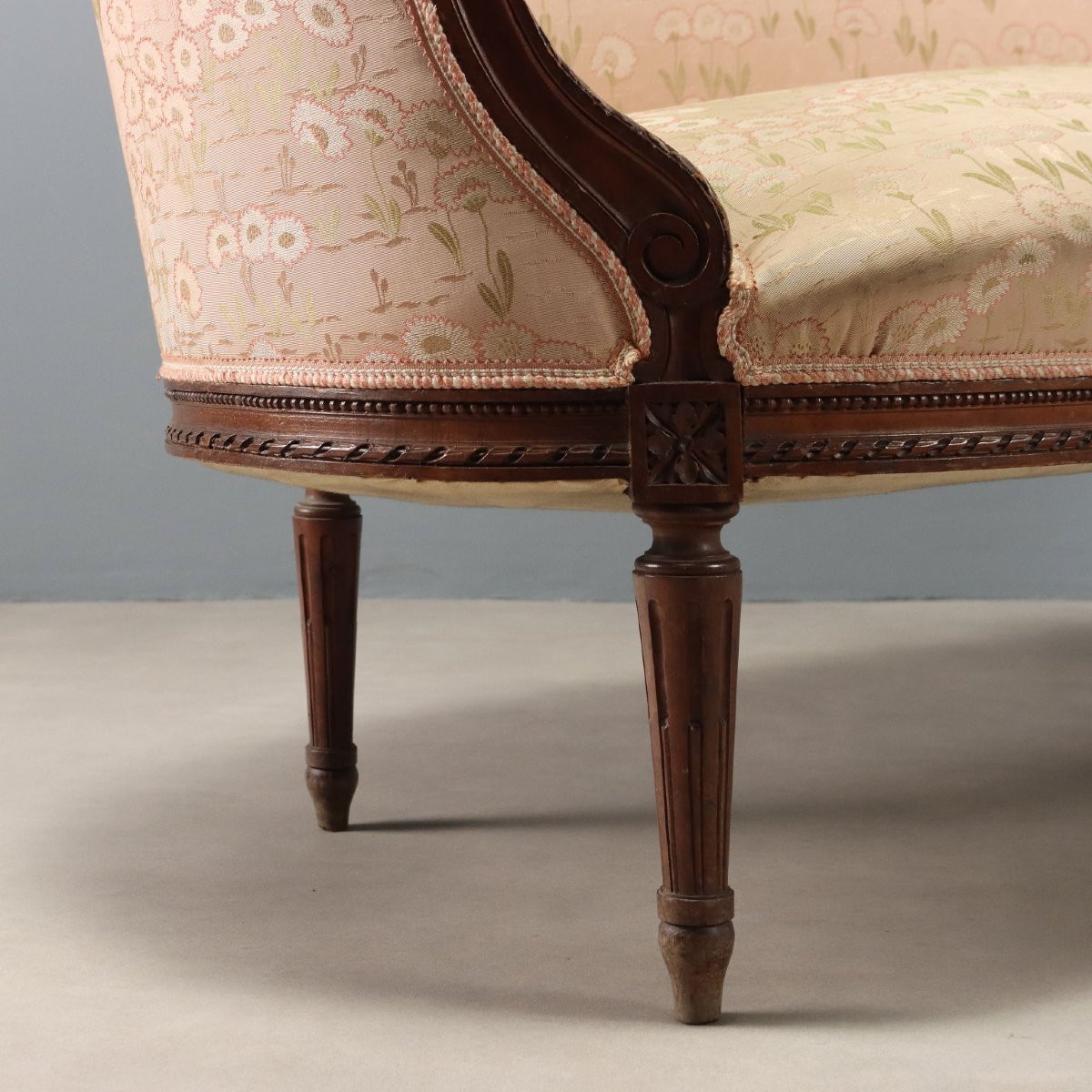 Divano in Stile Neoclassico in Noce Italia Fine XIX Secolo-photo-1