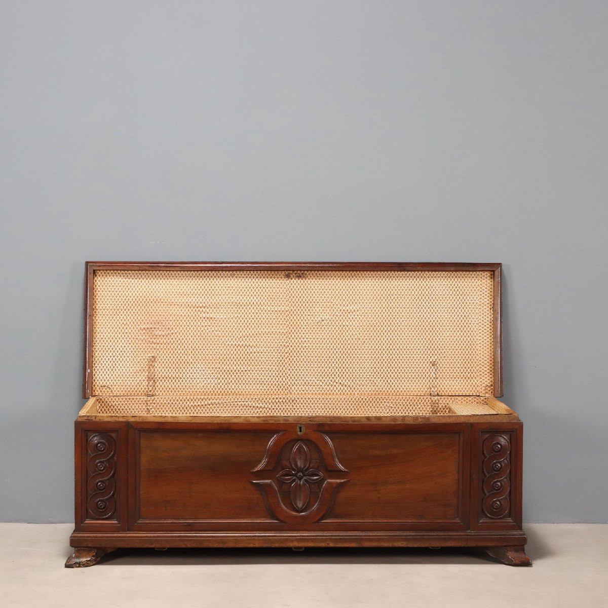 Cassapanca in Noce Italia Fine XVIII Secolo-photo-3