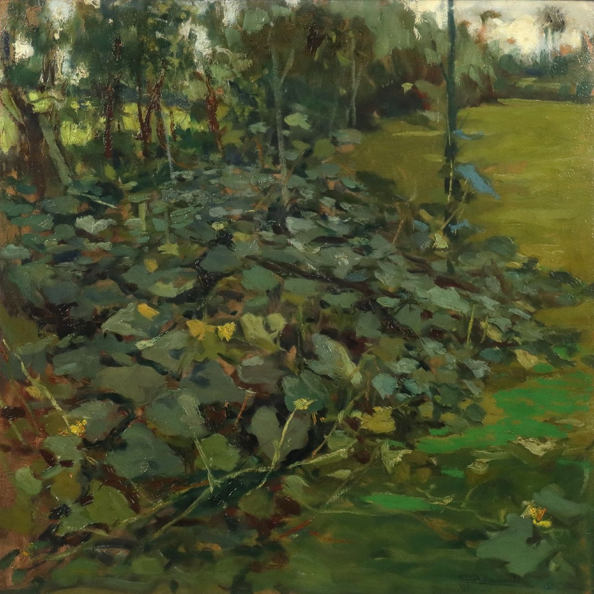 Dipinto di Domenico De Bernardi - Paesaggio di Campagna 1921-photo-3