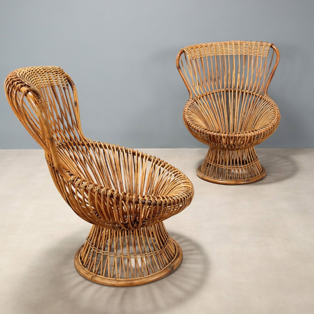 Due Poltrone 'Margherita' di Franco Albini - Produzione Bonacina Anni 50-60