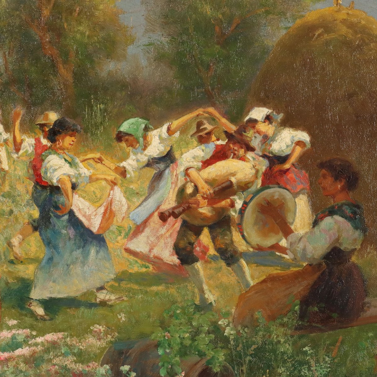 Dipinto di Pietro Barucci - Scena Campestre con Figure-photo-1