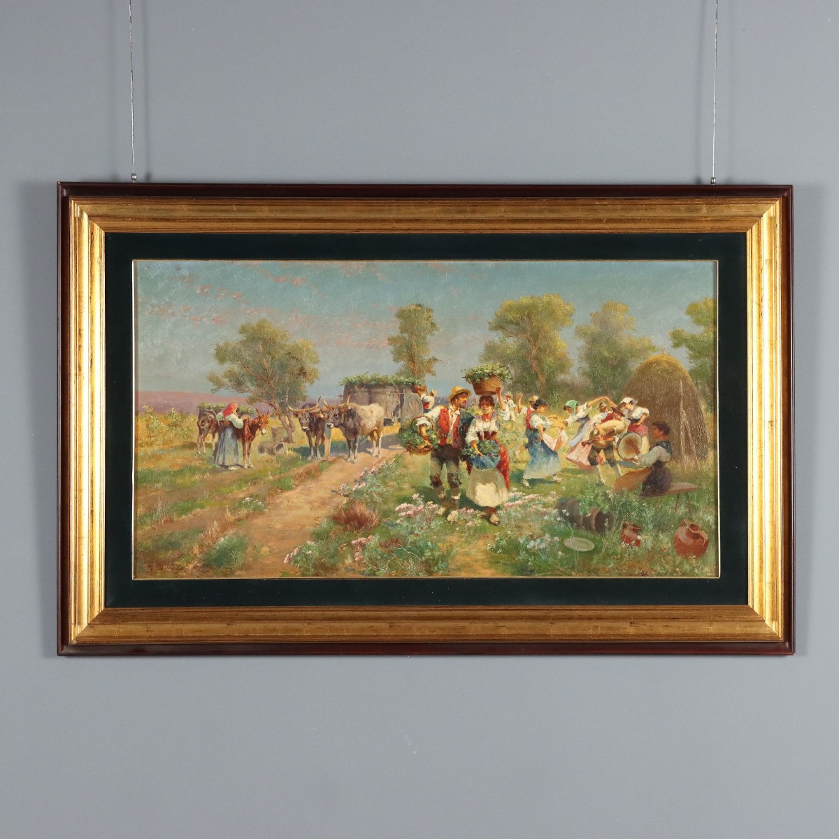 Dipinto di Pietro Barucci - Scena Campestre con Figure