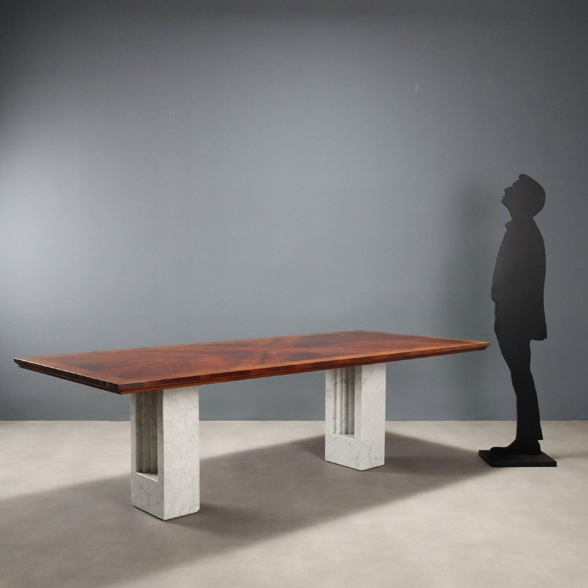 Tavolo Anni '80 con Gambe in Marmo-photo-2