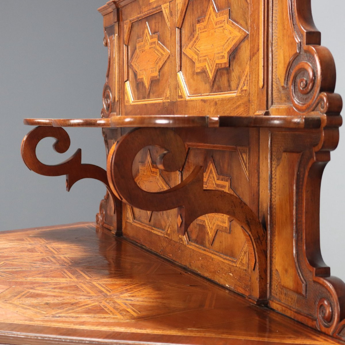 Credenza Scantonata Umbertina in Noce Italia Fine XIX Secolo-photo-2