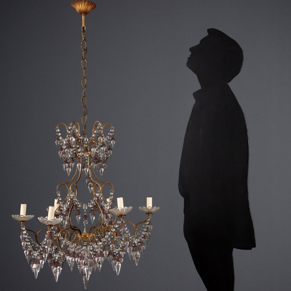 Coppia di Lampadari a Sei Luci Italia XIX Secolo-photo-2