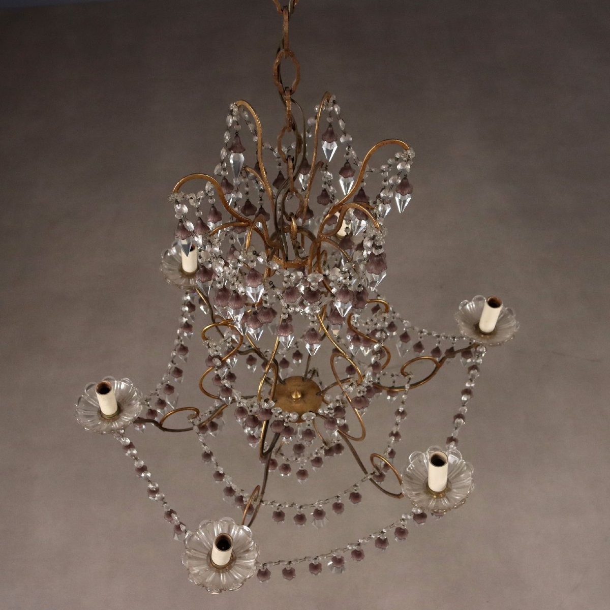 Coppia di Lampadari a Sei Luci Italia XIX Secolo-photo-3