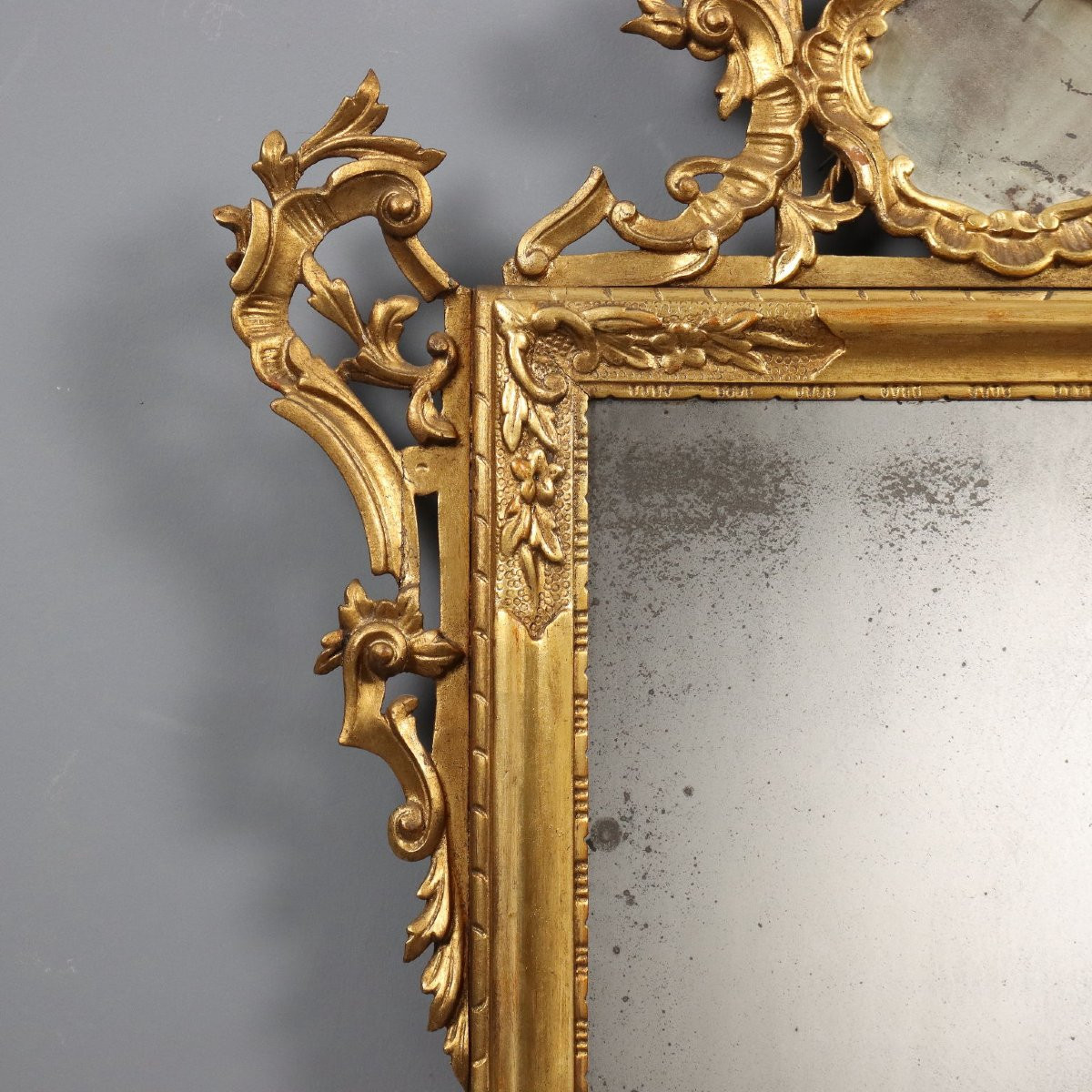 Specchiera Intagliata e Dorata Italia Fine XIX Secolo-photo-4