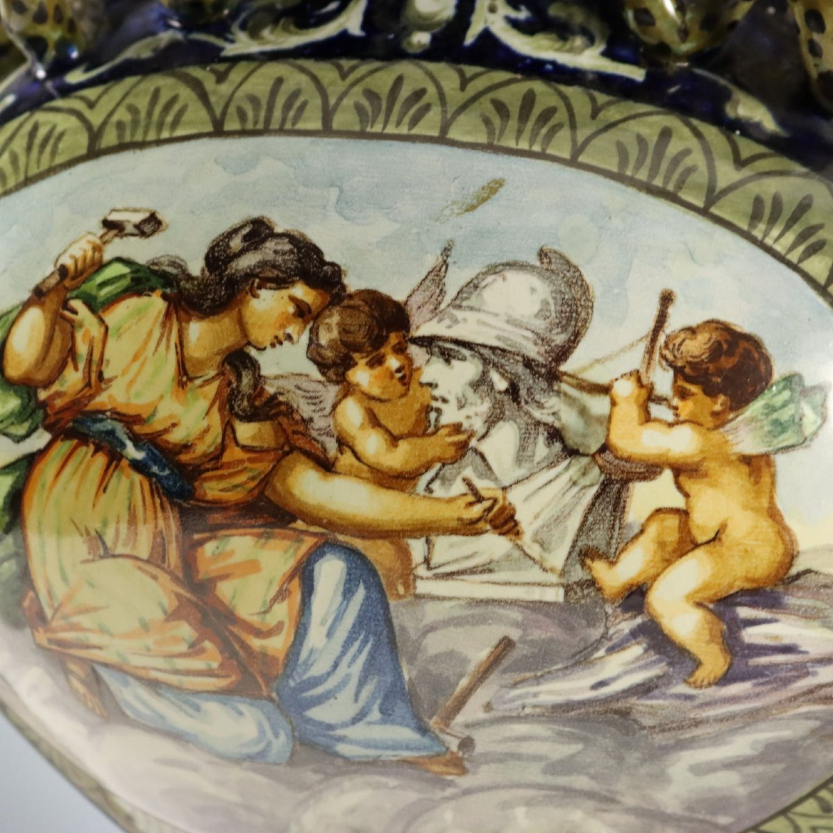 Coppia di Anfore in Maiolica Neorinascimentali Italia Centrale Fine XIX Secolo-photo-3