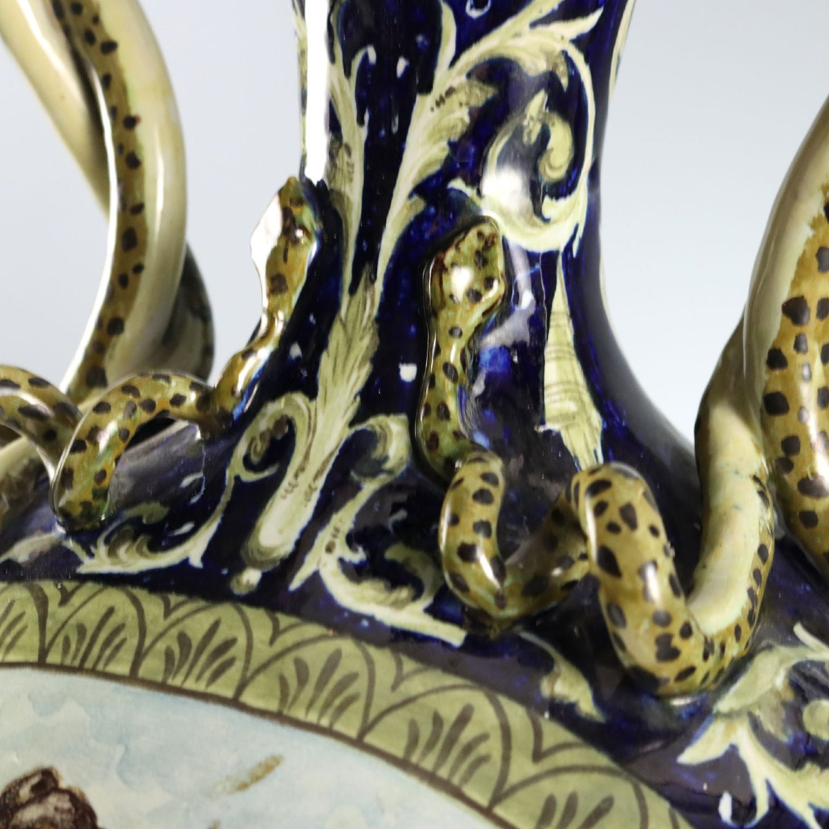 Coppia di Anfore in Maiolica Neorinascimentali Italia Centrale Fine XIX Secolo-photo-1