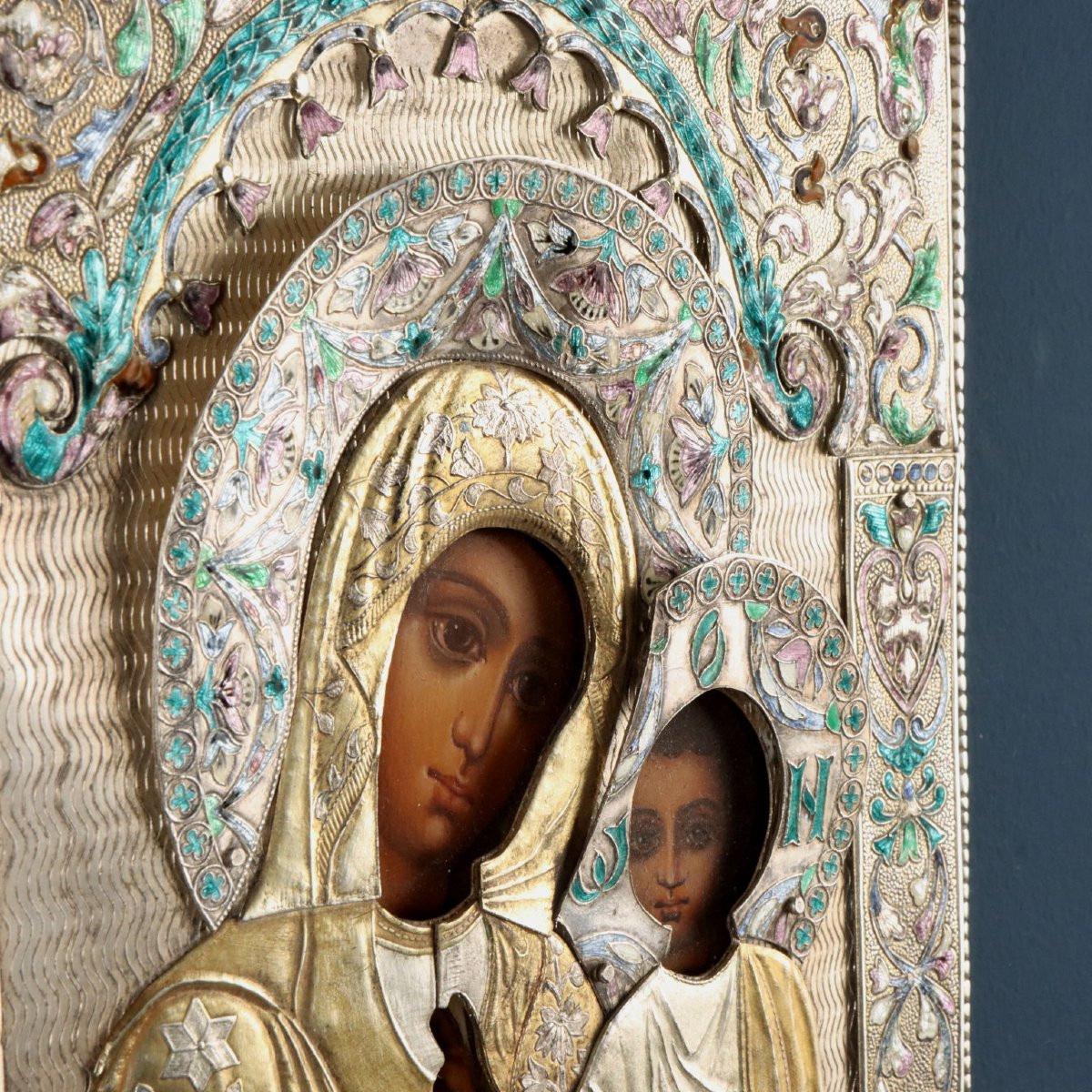 Icona in Argento Copia da Julius Rappoport per Fabergè Russia Prima Metà '900-photo-3