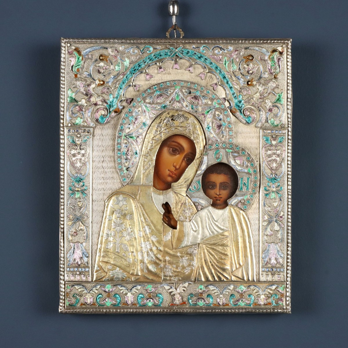 Icona in Argento Copia da Julius Rappoport per Fabergè Russia Prima Metà '900