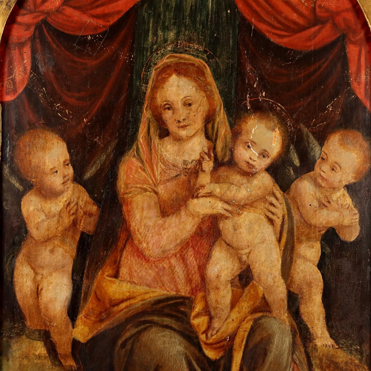 Dipinto Madonna con Bambino e Angeli-photo-3