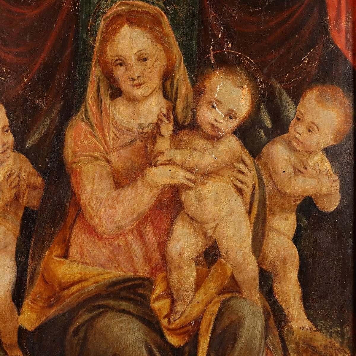 Dipinto Madonna con Bambino e Angeli-photo-1