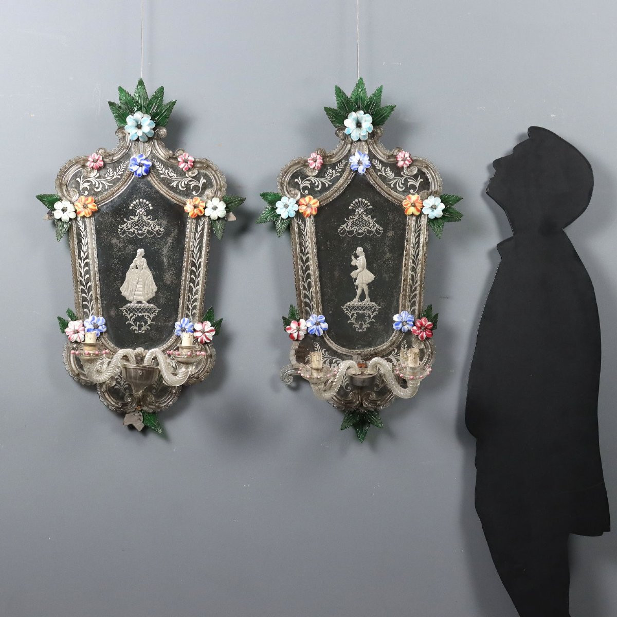 Coppia di Ventoline Veneziane Venezia Inizio XX Secolo-photo-2