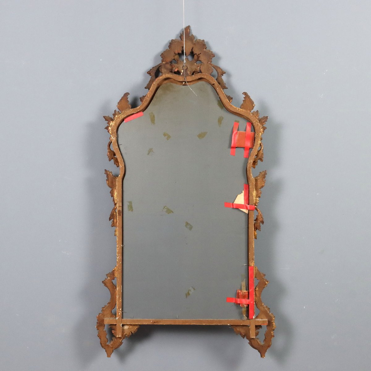 Specchiera in Stile Barocchetto Intagliato e Dorato Lombardia XX Secolo-photo-7