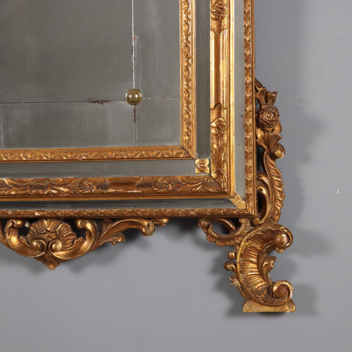 Specchiera in Stile Barocchetto Intagliata e Dorata Italia, fine XIX Secolo-photo-3