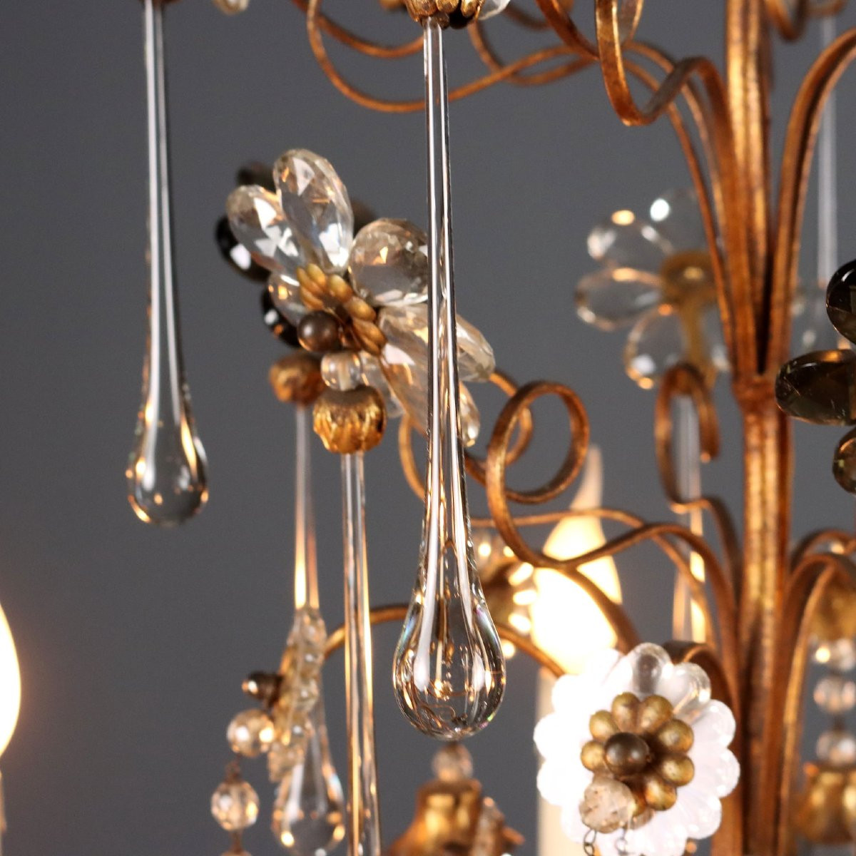 Lampadario a Sei Luci Italia Inizio XX Secolo-photo-1