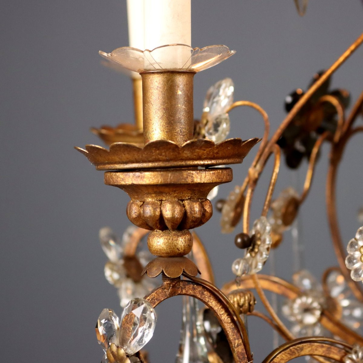 Lampadario a Sei Luci Italia Inizio XX Secolo-photo-3