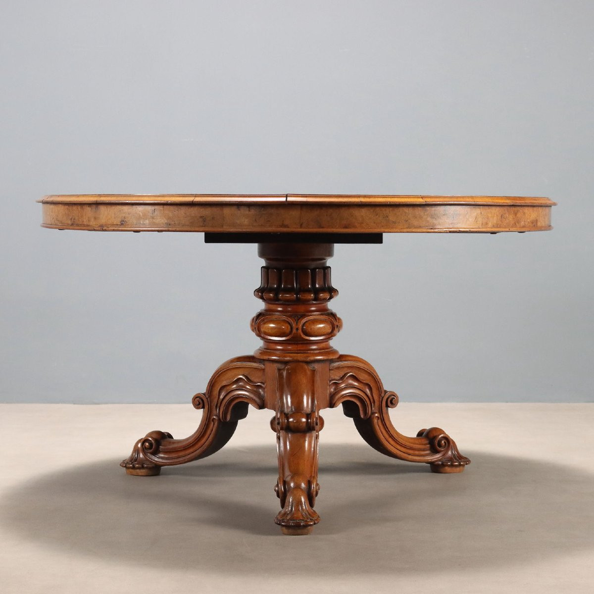 Tavolo Tondo in Noce Inghilterra Seconda Metà XIX Secolo-photo-5